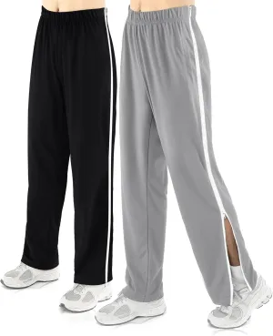 2 Pack Tear Away Pants for Men Sweat Basketball Pants 2 Side Zippers off Full Open Sweatpant with Pockets