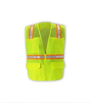 2W INTL VEST POLY ZIP FRONT LIME 8048A