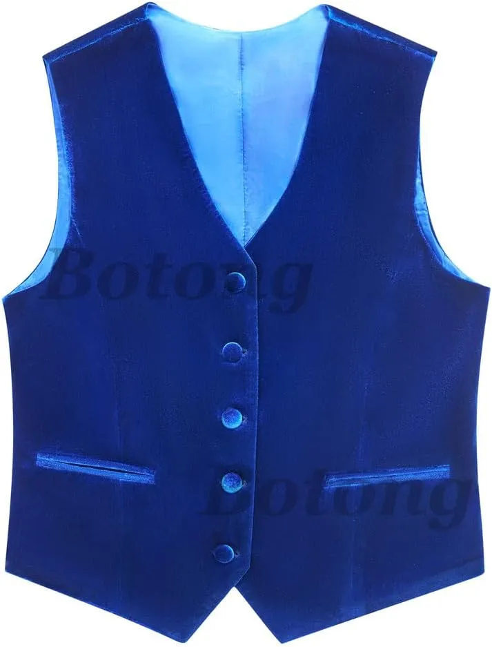 3 PC Womens Velvet Suit One Button Office Work Outfit Womens Pants Suit Prom Tuxedos