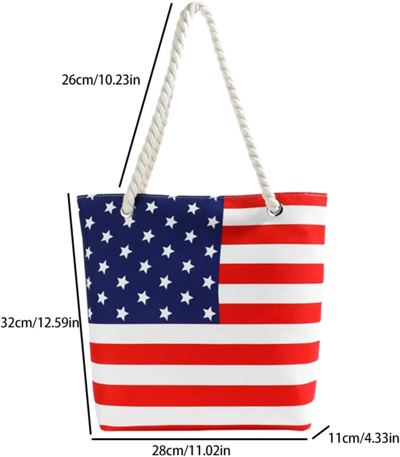 4th Of July Canvas Tote Bag Patriotic American Flag Women Men Reusable Shoulder Bags Gym Travel Usa Beach Bag