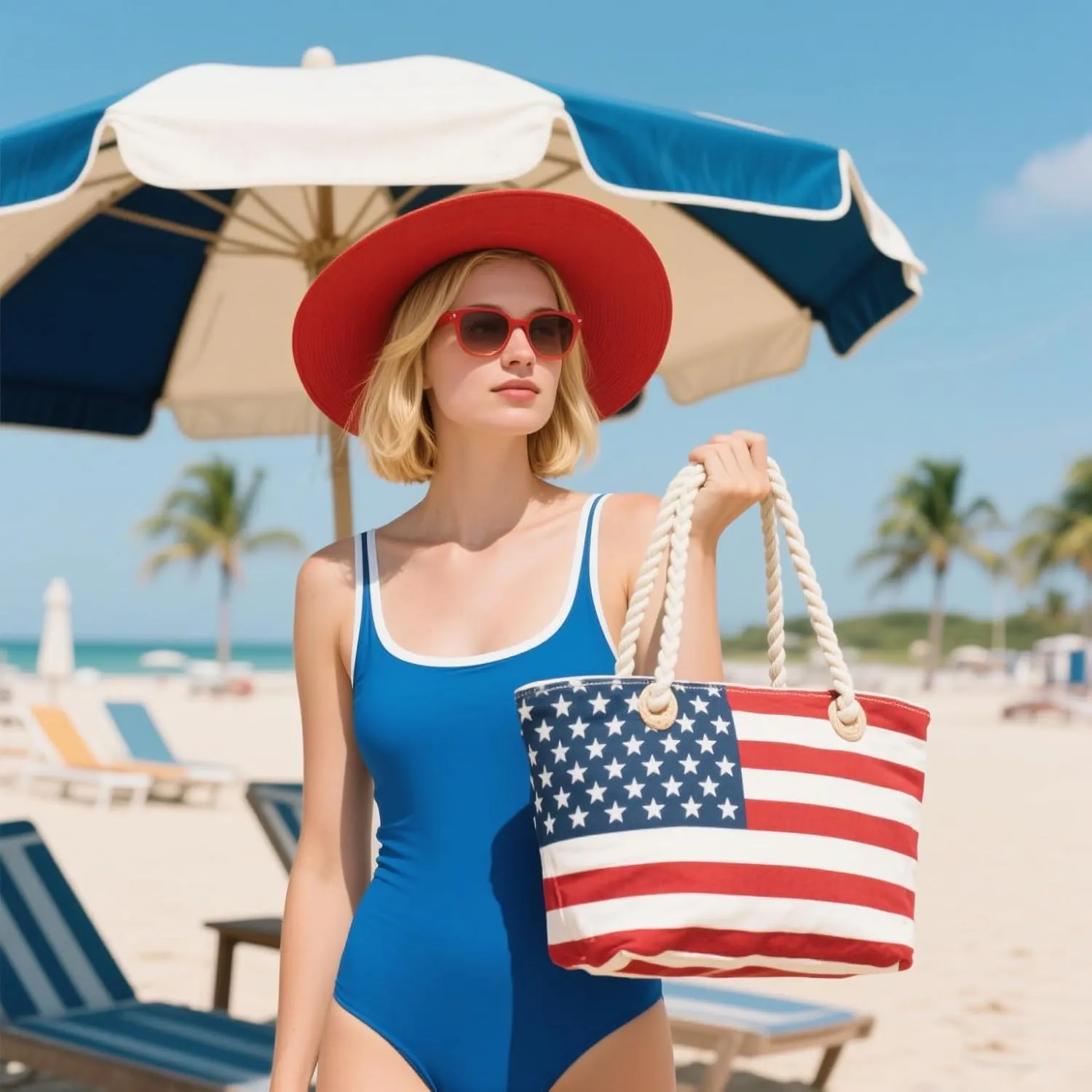 4th Of July Canvas Tote Bag Patriotic American Flag Women Men Reusable Shoulder Bags Gym Travel Usa Beach Bag