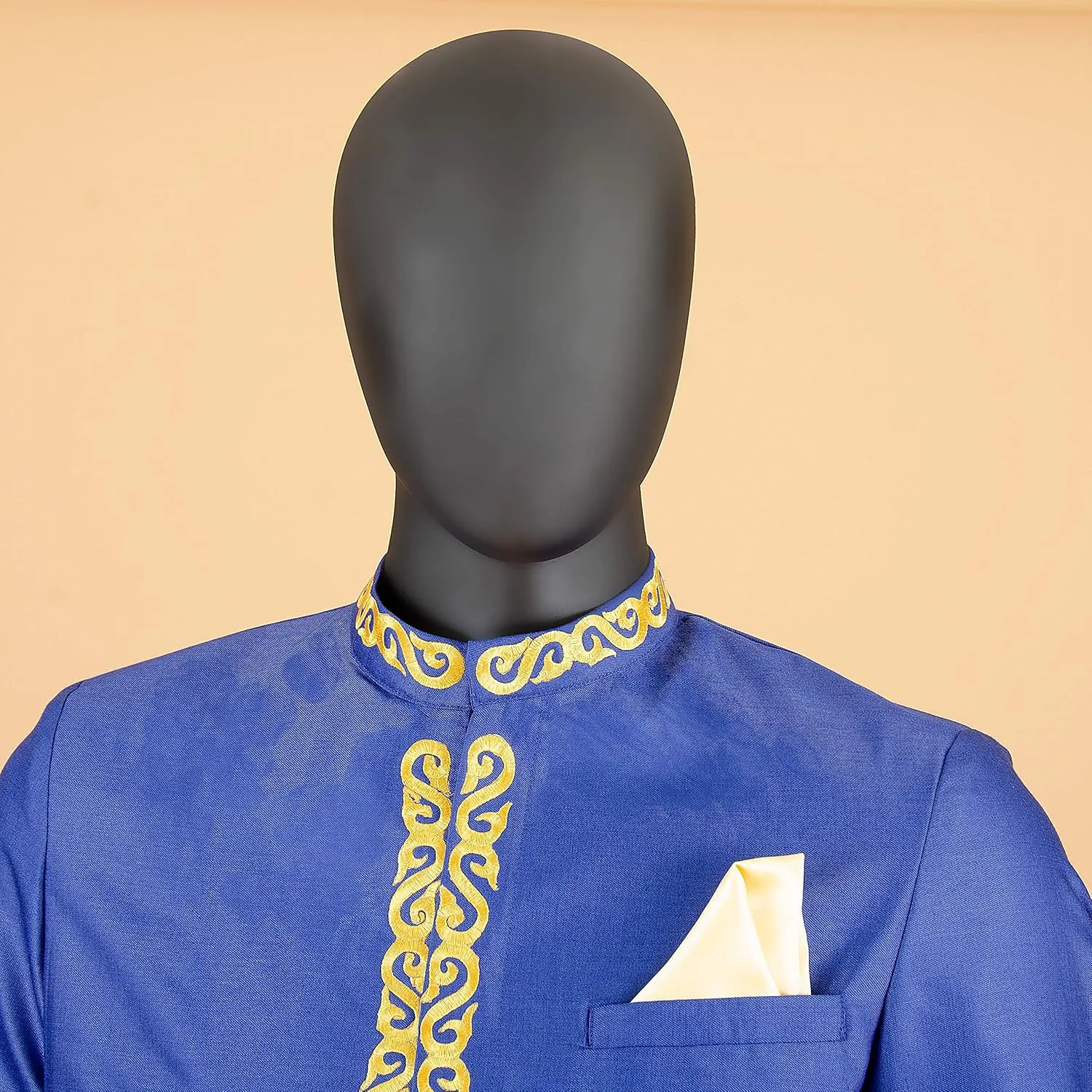 African Suit for Men Jacket and Trousers 2 Piece Set Dashiki Blazer with Kerchief Bazin Riche Kaftan Wedding Evening