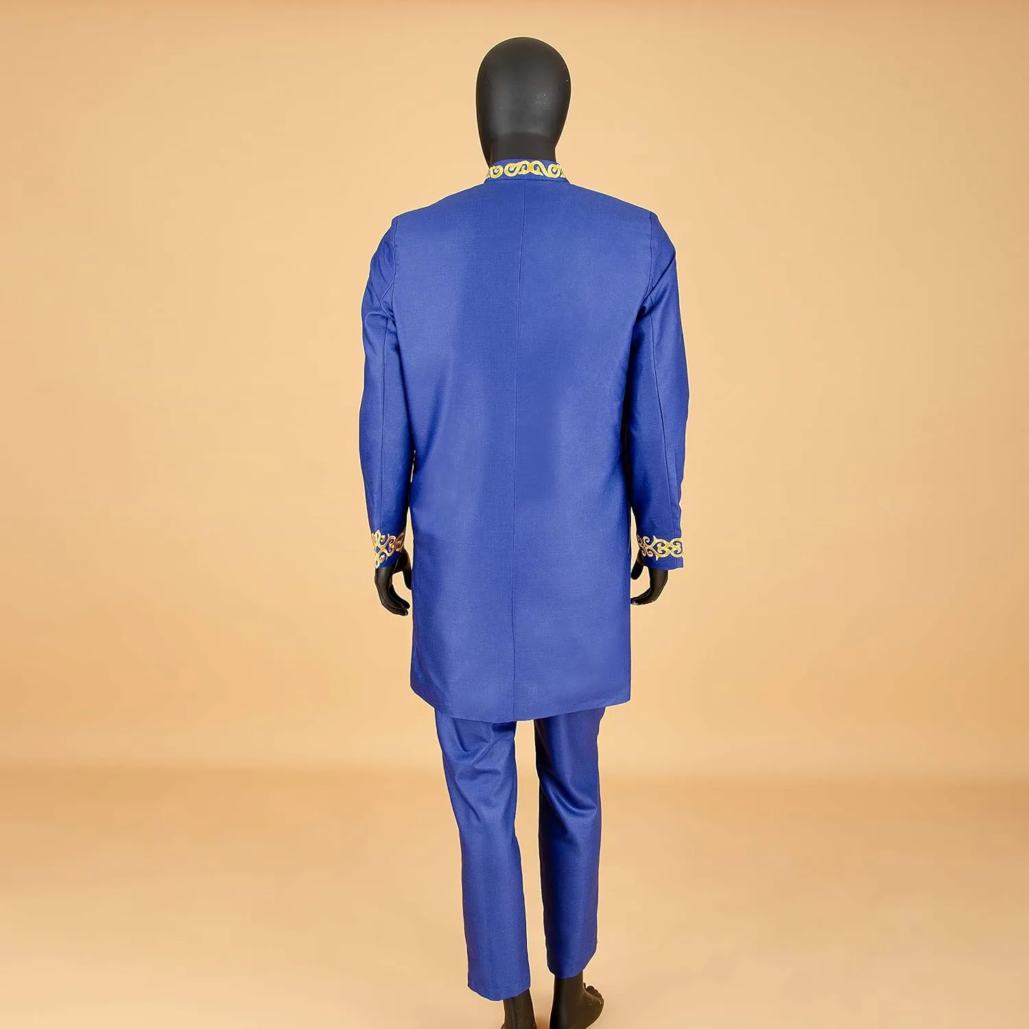 African Suit for Men Jacket and Trousers 2 Piece Set Dashiki Blazer with Kerchief Bazin Riche Kaftan Wedding Evening