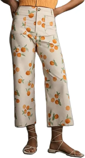 Alyweatry Women BUON Appetito Print Jeans High Waist Straight Leg Summer Fruit Tapas Print Denim Pants