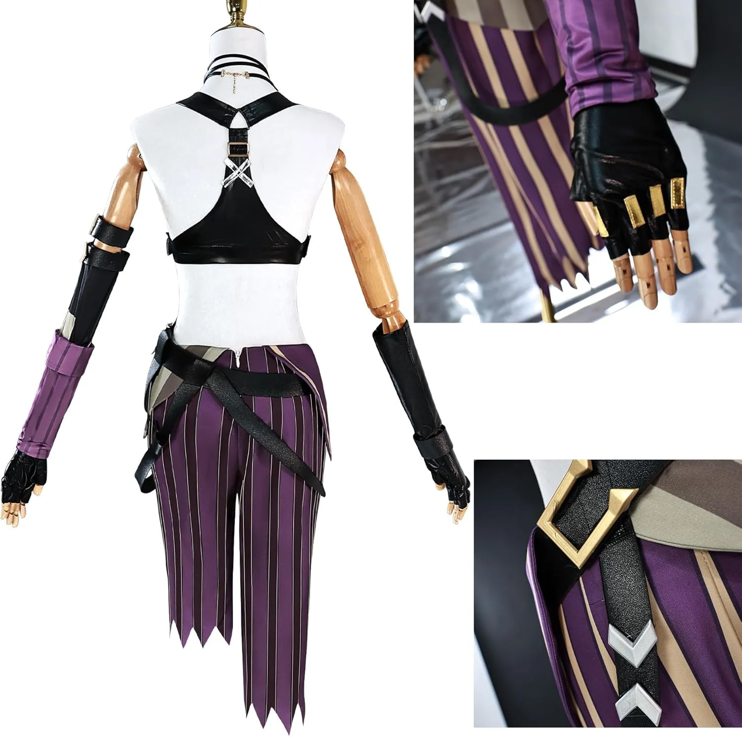 Anime Game Newly Upgraded Vest Pants Cosplay Costume Suit with Long Blue Wig for Women Halloween