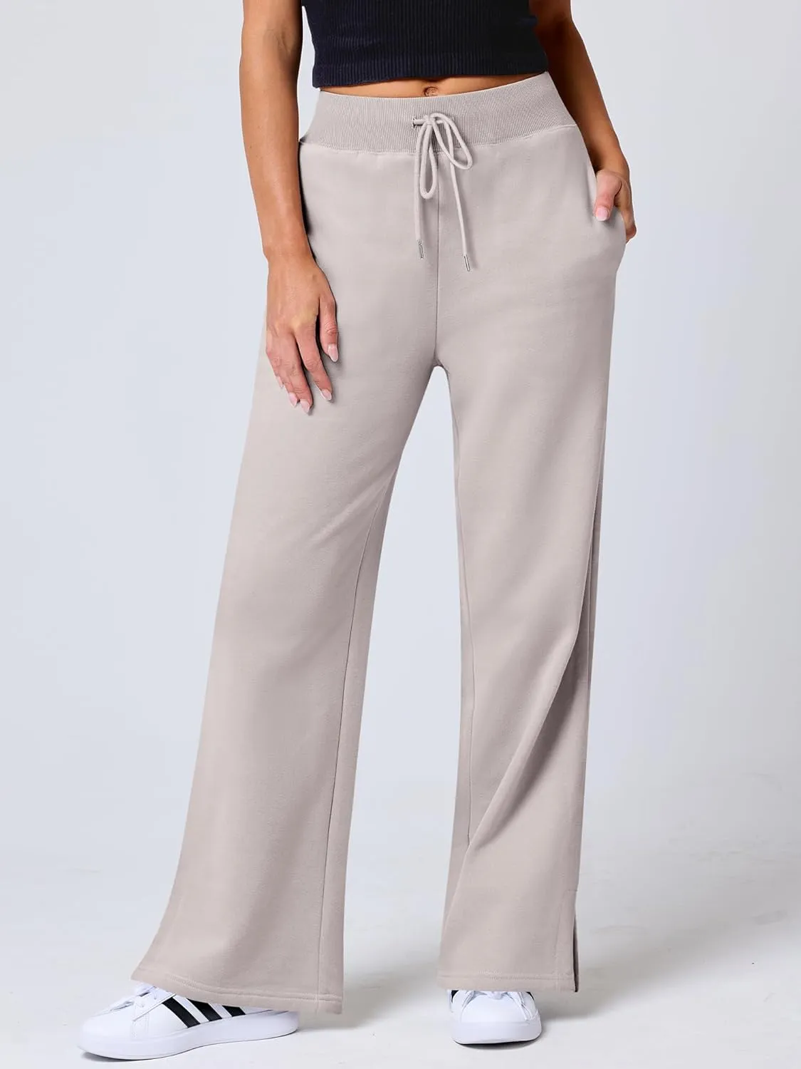 ANRABESS Women's Sweatpants Straight Leg High Waist Casual Drawstring Sweat Pants Workout Athletic Joggers with Pockets