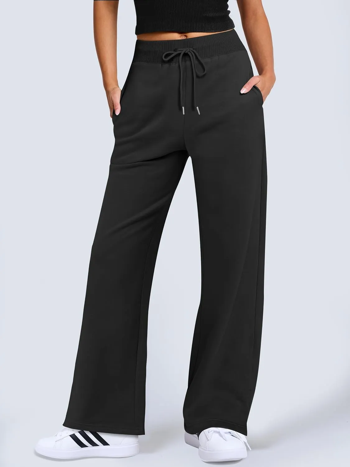 ANRABESS Women's Sweatpants Straight Leg High Waist Casual Drawstring Sweat Pants Workout Athletic Joggers with Pockets