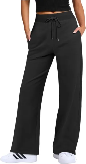 ANRABESS Women's Sweatpants Straight Leg High Waist Casual Drawstring Sweat Pants Workout Athletic Joggers with Pockets