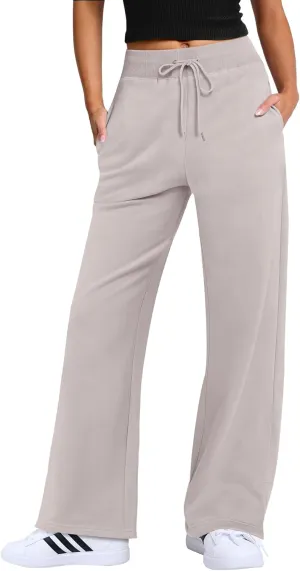 ANRABESS Women's Sweatpants Straight Leg High Waist Casual Drawstring Sweat Pants Workout Athletic Joggers with Pockets