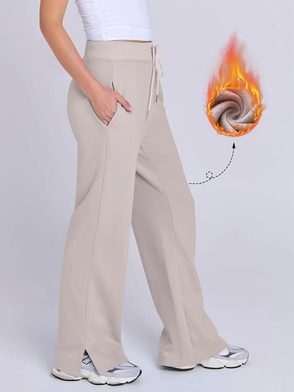 ANRABESS Women's Sweatpants Straight Leg High Waist Casual Drawstring Sweat Pants Workout Athletic Joggers with Pockets