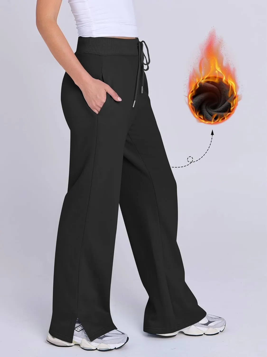 ANRABESS Women's Sweatpants Straight Leg High Waist Casual Drawstring Sweat Pants Workout Athletic Joggers with Pockets
