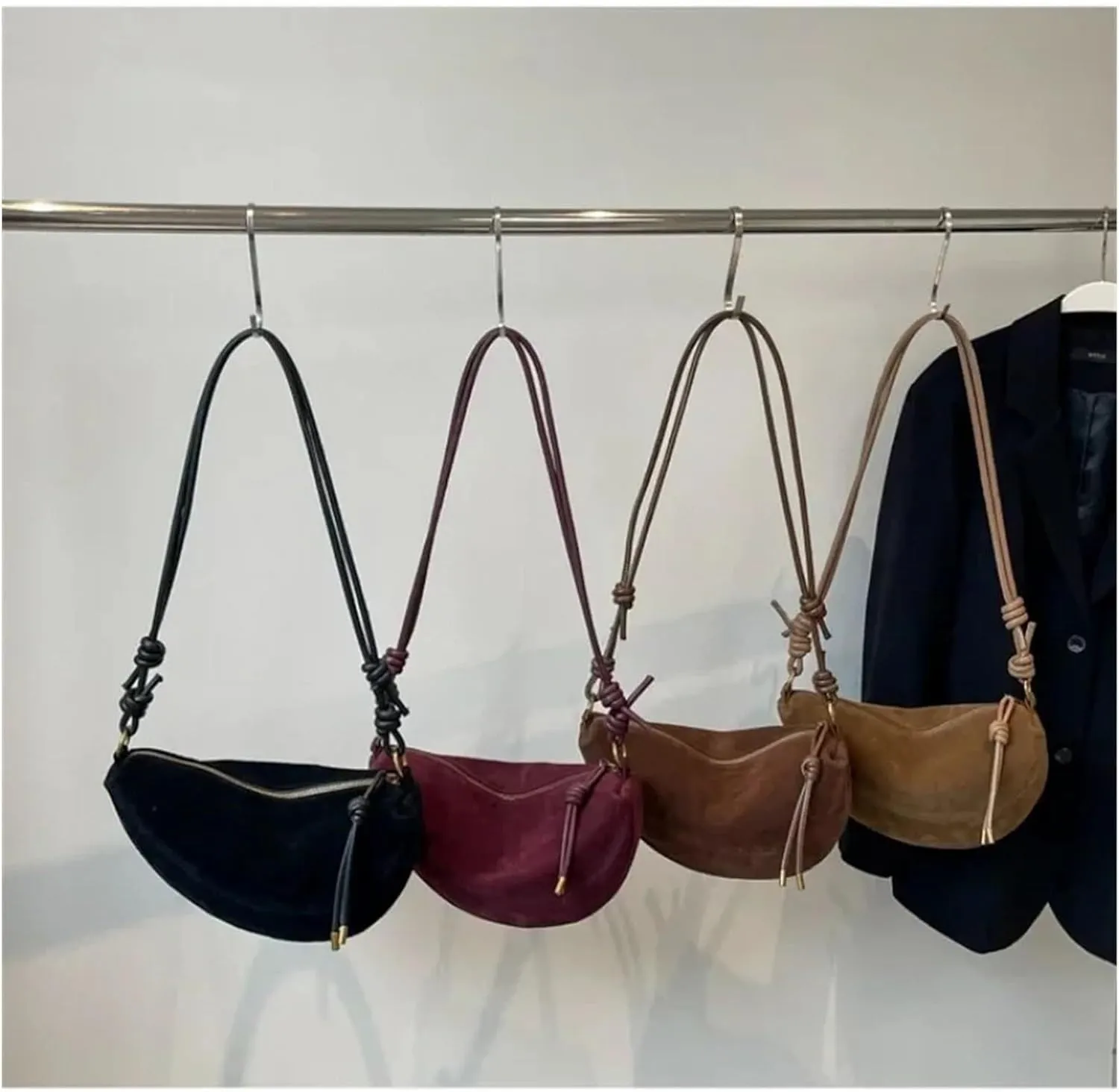 Autumn & Winter Suede Crossbody Bag for Women, Single Shoulder & Underarm Dumpling Bag Well made