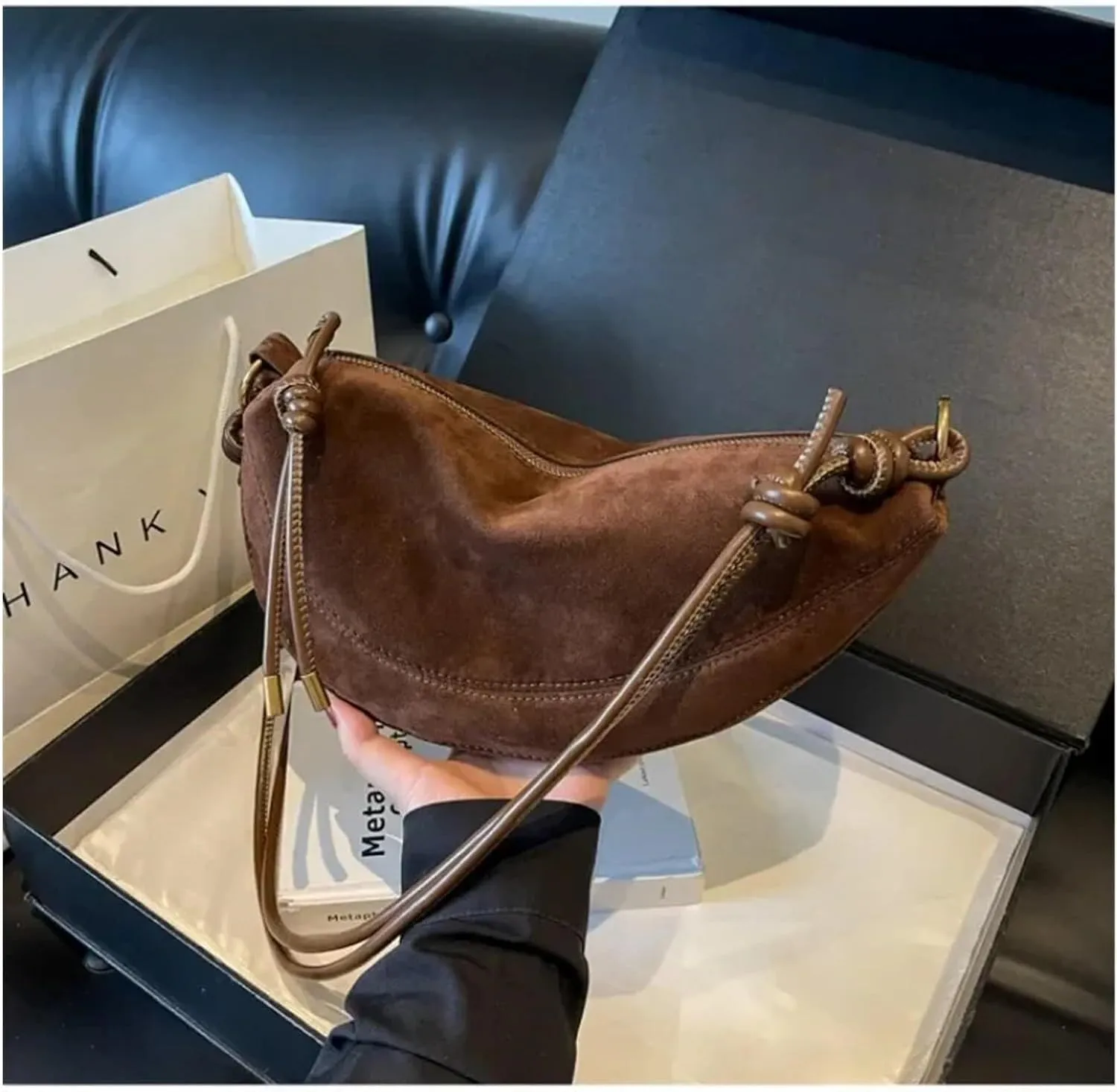 Autumn & Winter Suede Crossbody Bag for Women, Single Shoulder & Underarm Dumpling Bag Well made