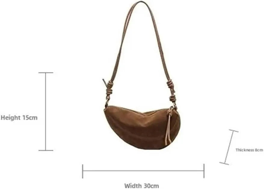Autumn & Winter Suede Crossbody Bag for Women, Single Shoulder & Underarm Dumpling Bag Well made