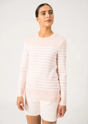 Avignon striped sailor jumper - in cotton (POUDRE/BLANC)