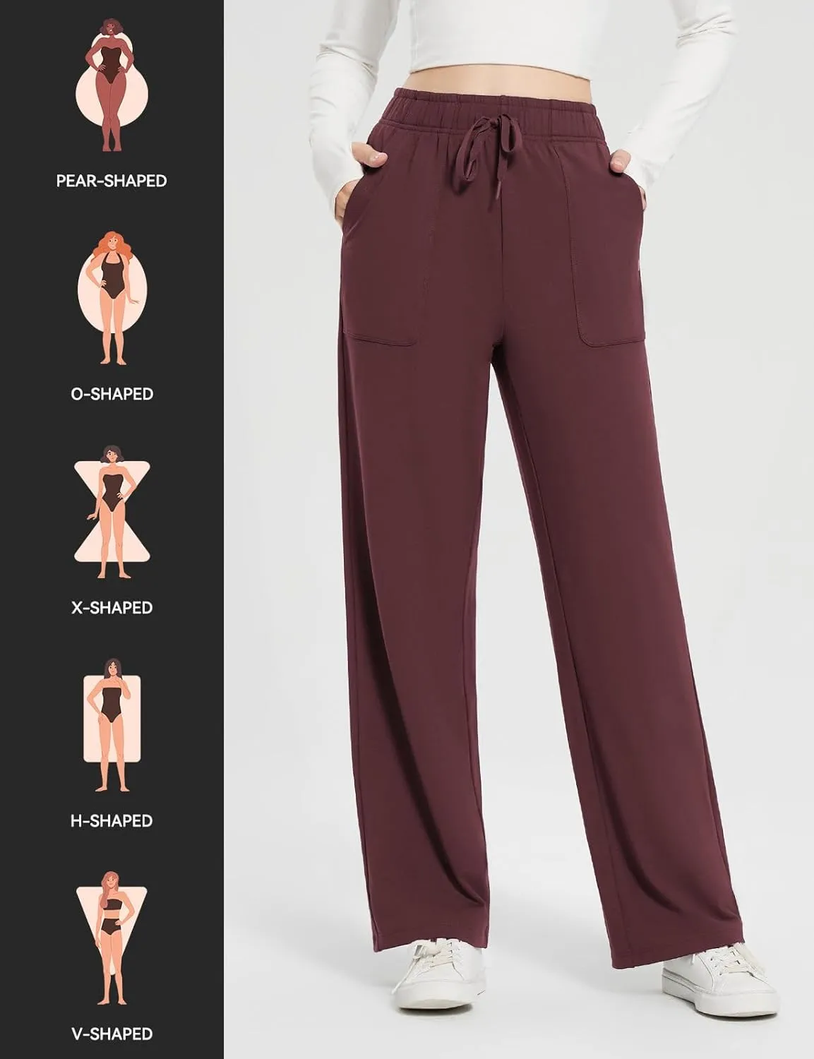 baleaf Fleece Lined Thermal Pants Women Sweatpants Wide Leg Water Resistant Casual Lounge with Pockets Yoga Workout