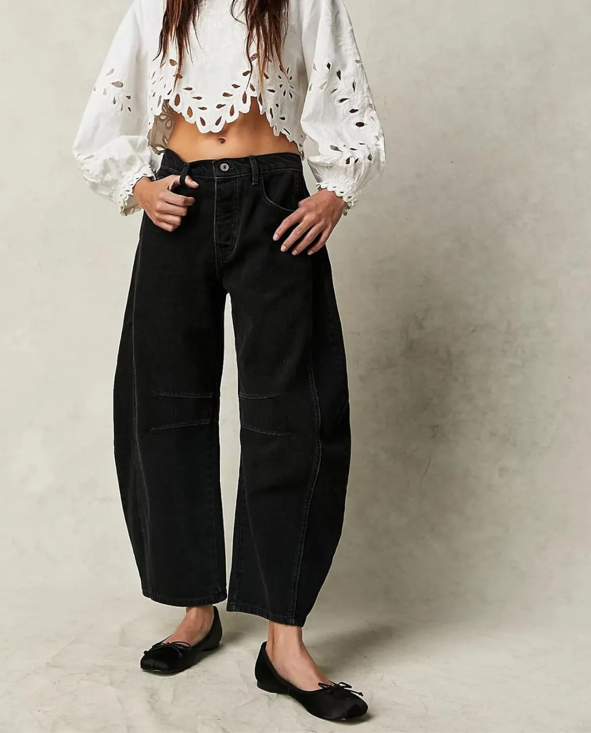Barrel Jeans Women Baggy Boyfriend Jeans for Women y2k Cargo Wide Leg High Waist Midrise Button Fly 2024 Fall