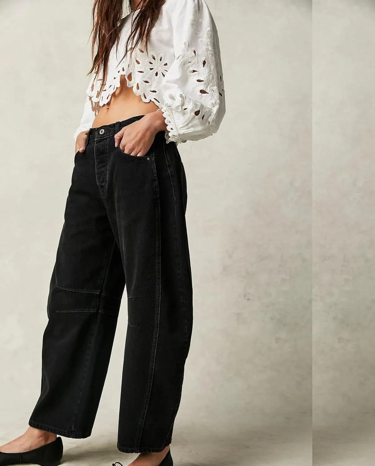 Barrel Jeans Women Baggy Boyfriend Jeans for Women y2k Cargo Wide Leg High Waist Midrise Button Fly 2024 Fall