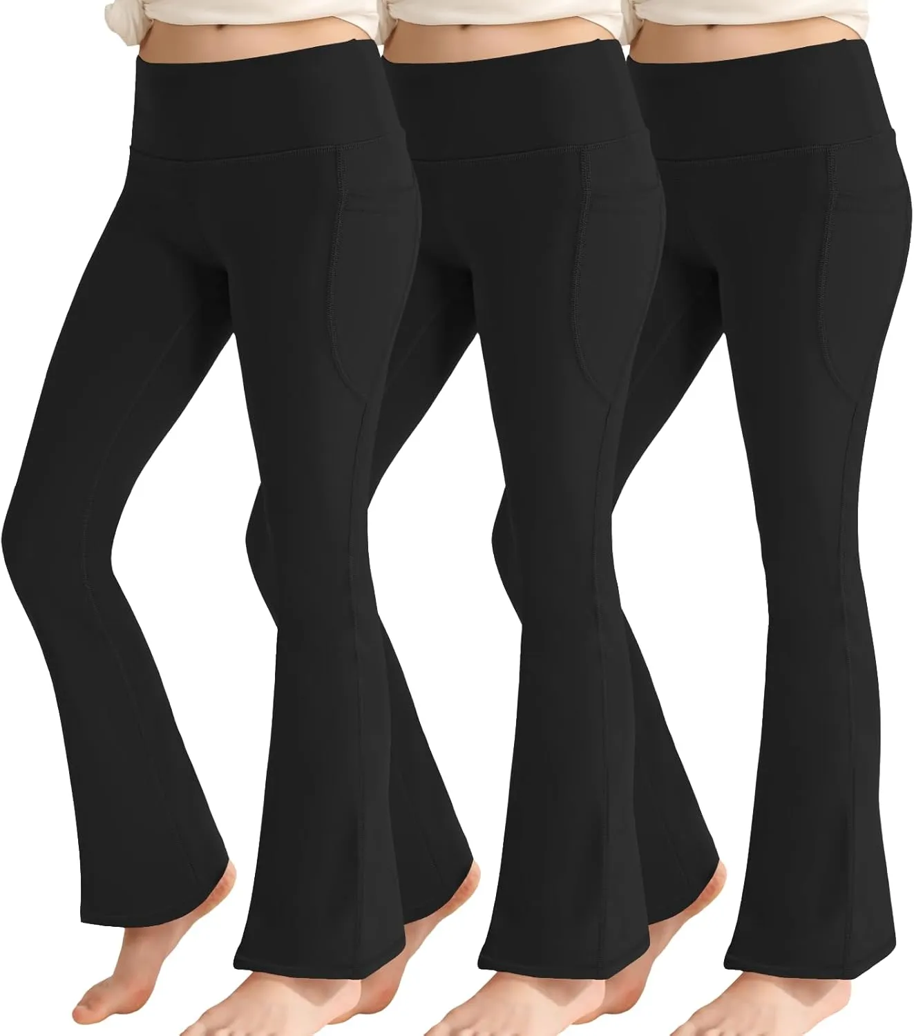 Begrily Girls Volleyball Athletic Biker Shorts with Pockets, Kids Dance Spandex Yoga Running Short 5 Pack