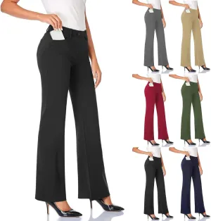 Bootcut Dress Pants for Women High Waisted Business Trousers Casual Work Pant Pull On Office Slacks with Pockets 2025