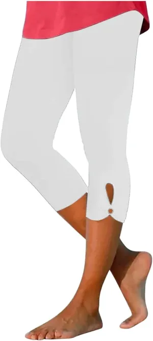 Capri Leggings for Women Trendy Casual Plus Size Yoga Pants Slim Fit Comfy Stretchy Workout Vacation Outfits