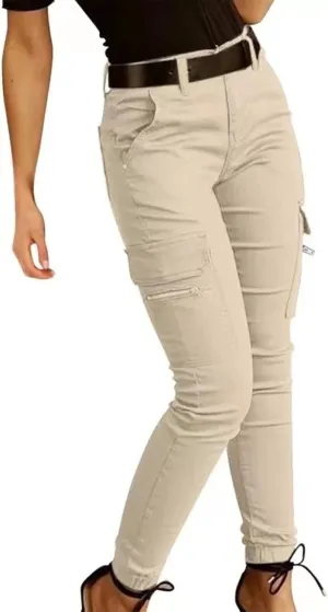 Cargo Leggings with Pockets for Women Casual Skinny Pockets High Waist Pants Stretch Bound Feet Ripstop Cargo Trouser