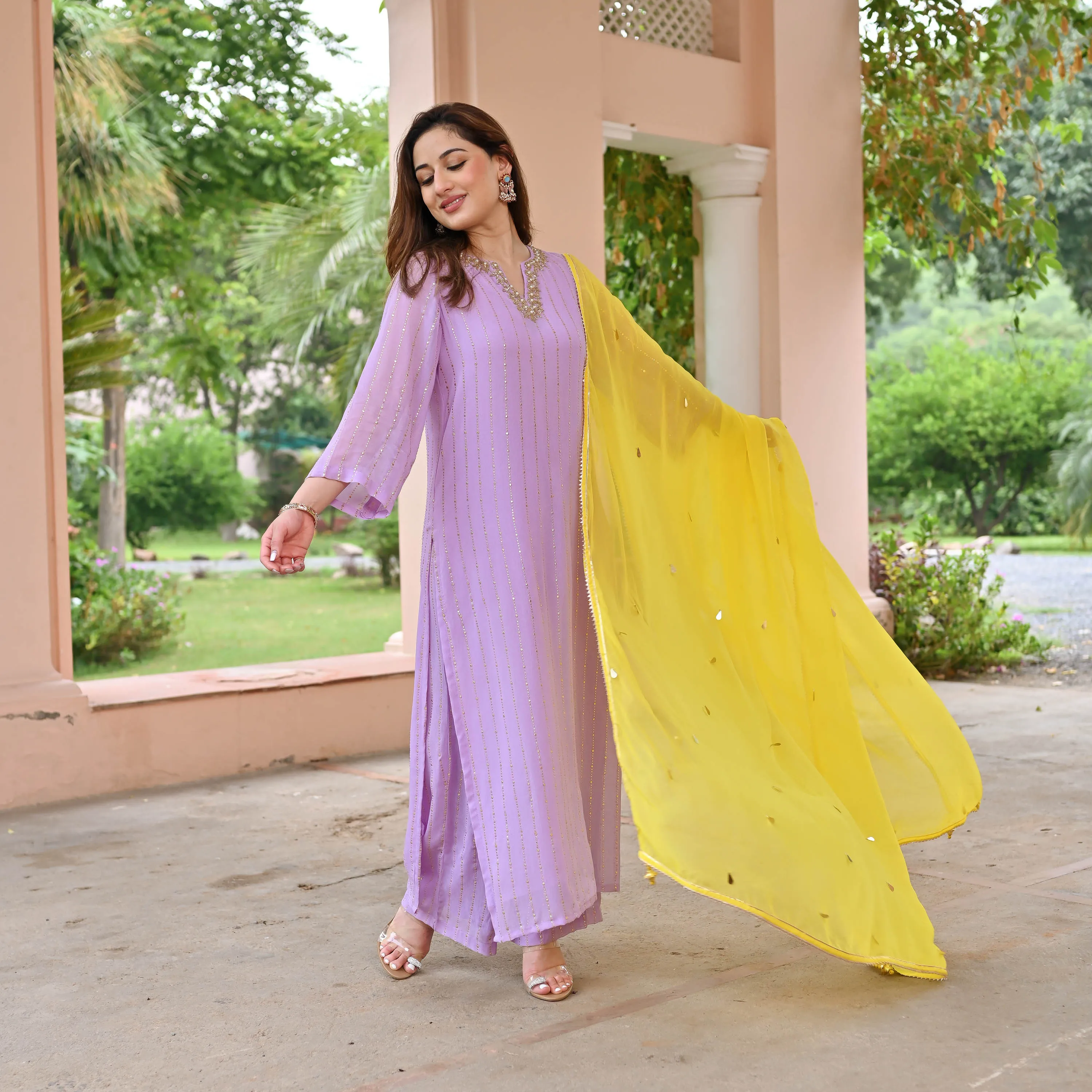 Charm Mukaish Suit Set