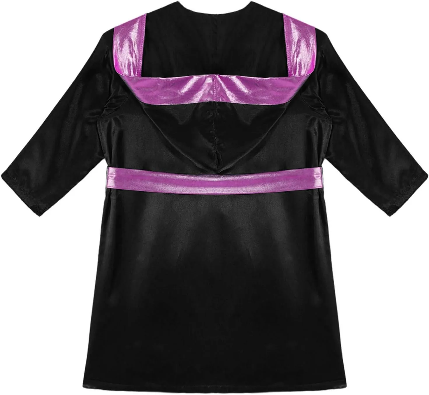 CHICTRY Kids Boys Boxing Robe Metallic Hooded Boxing Tops Cloak Christmas Boxer Cosplay Costume with Belt Set