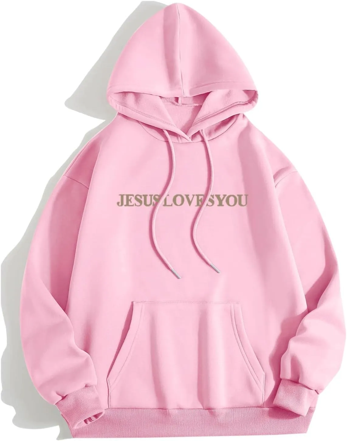 Christian Hoodies Women Men Jesus Loves You Letter Graphic Sweatshirt Casual Long Sleeve Oversized Y2k Pullover Tops