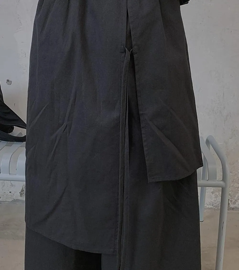 CLANMILUMS Mens Gothic Skirts Pant Japanese Harajuku Black Harem Pants