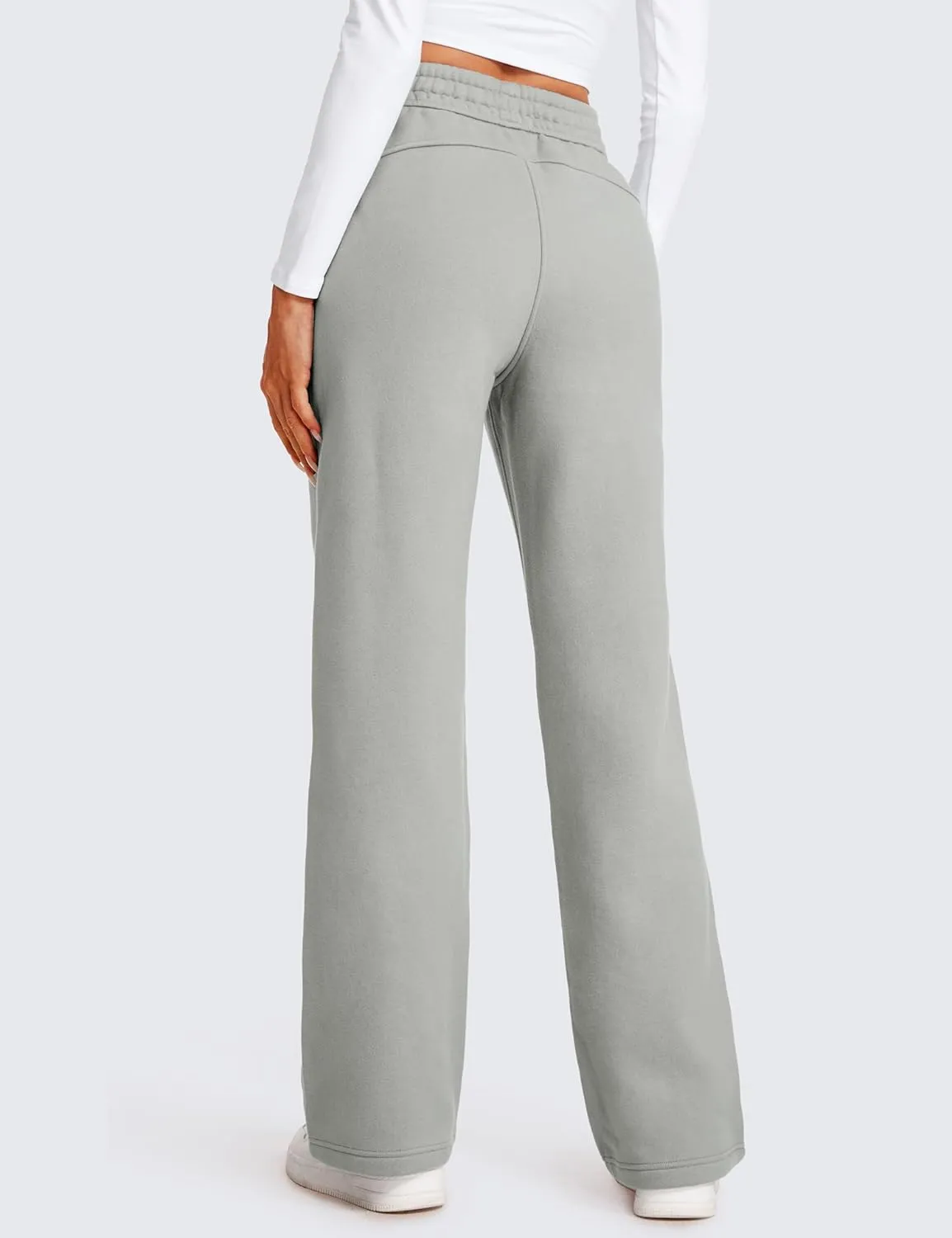 CRZ YOGA Cotton Fleece Lined Sweatpants Women 30" Straight Leg Casual Lounge Sweat Pants for Women