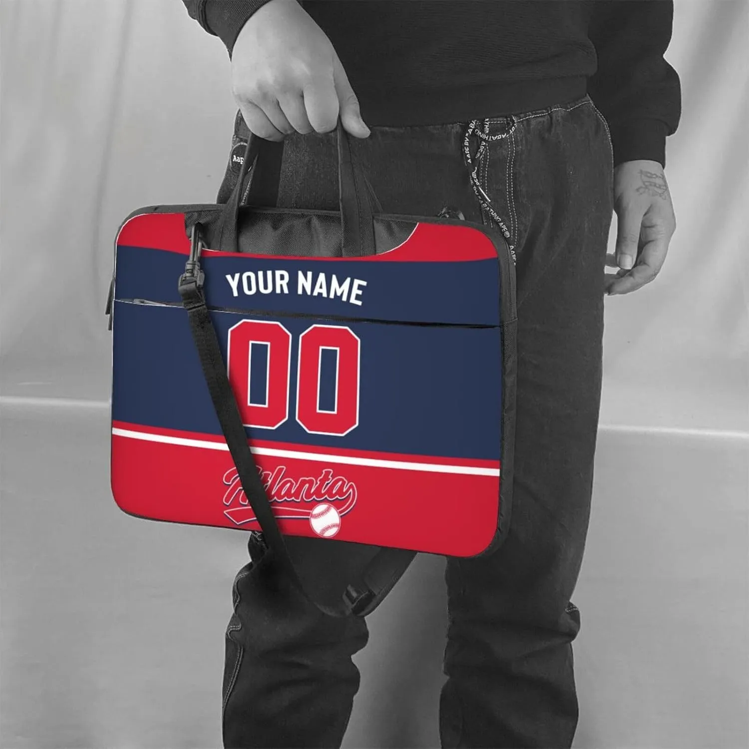 Custom Laptop Bag Baseball Fans Gifts Custom City Classic Laptop Shoulder Bag Briefcase Protective Messenger Bag