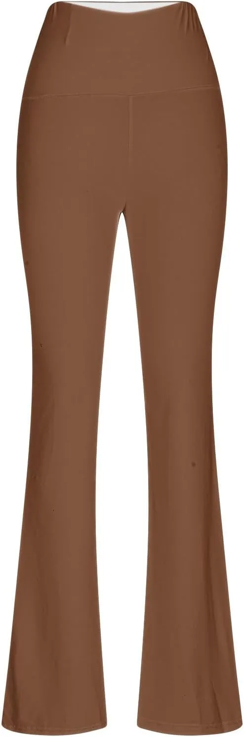 DASAYO Wide Leg Trousers Women High Waist Tummy Control Butt Lifting Flare Yoga Pants Stretchy Workout Bootcut Leggings