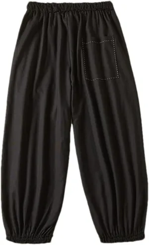 Deepsko Women's Cotton and Linen Cropped Loose Elastic Waist Spring and Summer Harem Pants