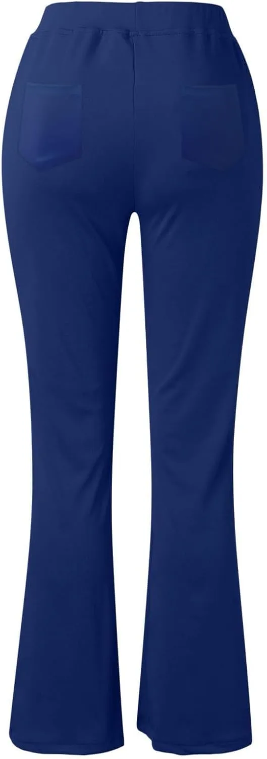 Dress Pants Women Business Casual Work Pants Solid High Waist Stretchy Trousers Bootcut Office Pull On Slacks with Pockets