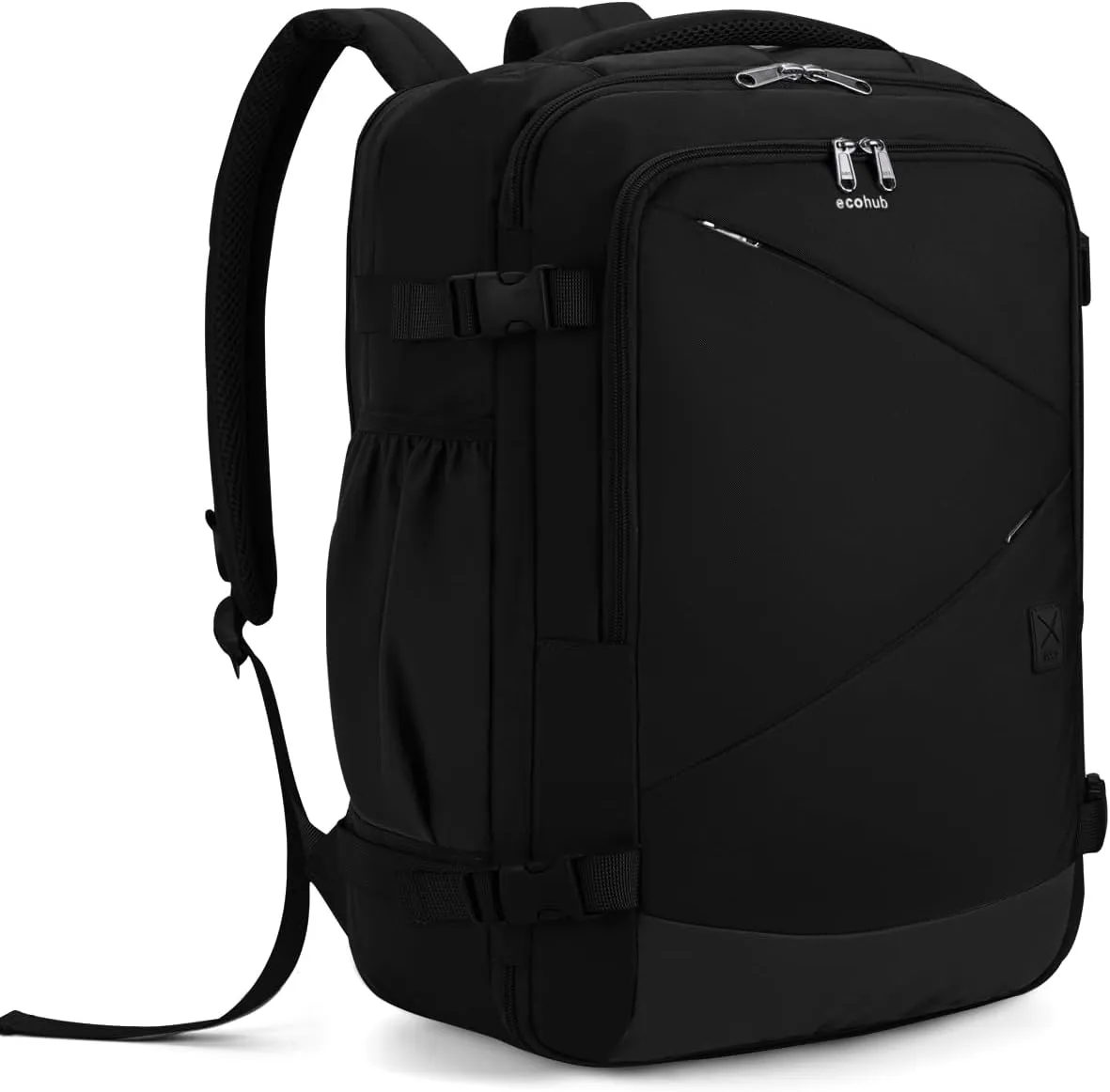 ECOHUB Carry On Travel Backpack, Expandable Airlines Personal Item Bag 18x14x8, Water Resistant 17 inch Laptop Backpack Flight Approved, 12 Pockets 30L Work Backpacks with Wet Pocket & Cable Slot