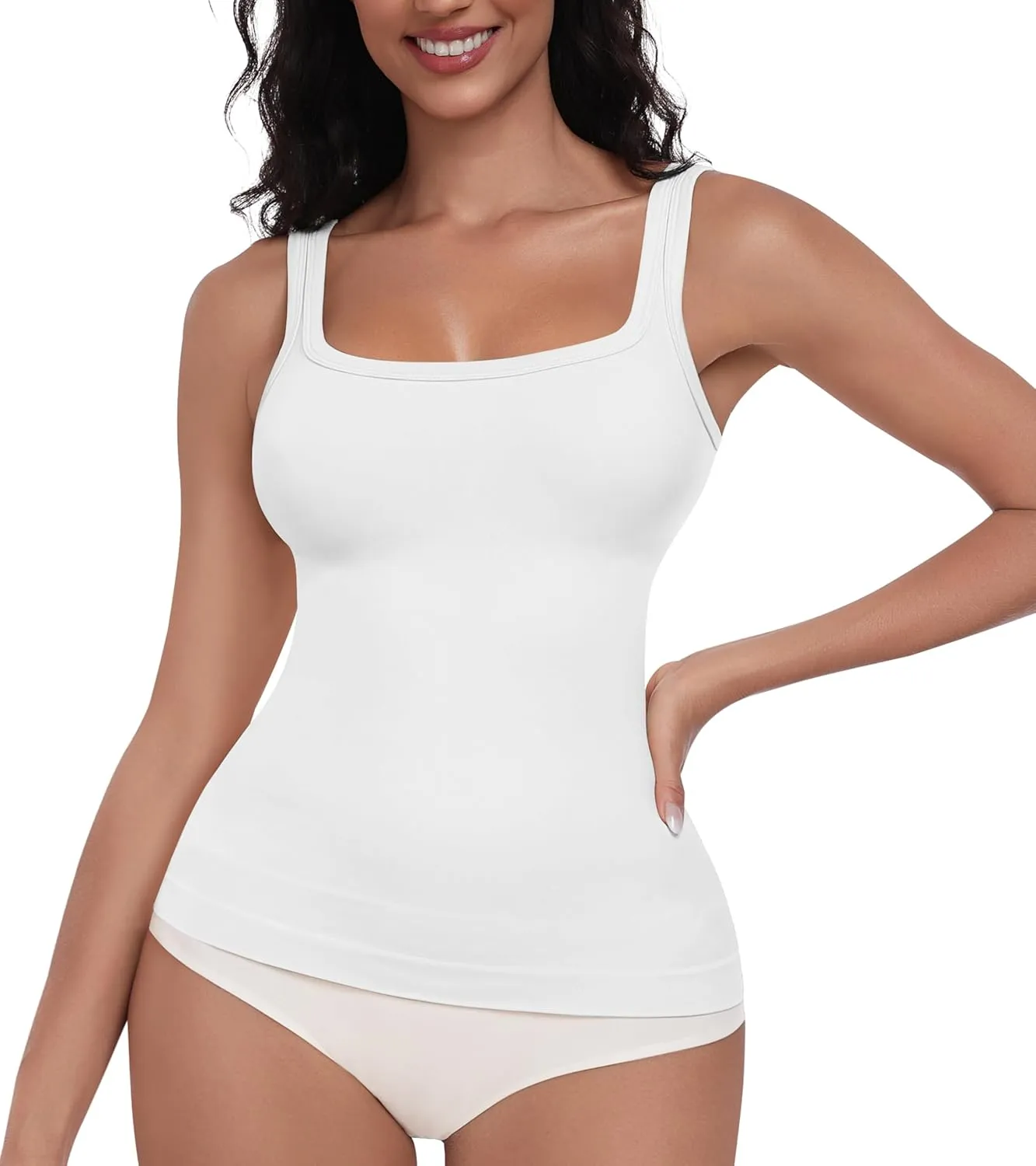 EUYZOU Womens Shapewear Tummy Control Squre Neck Seamless Compression Tank Tops for Women Slimming Body Shaper Camisole