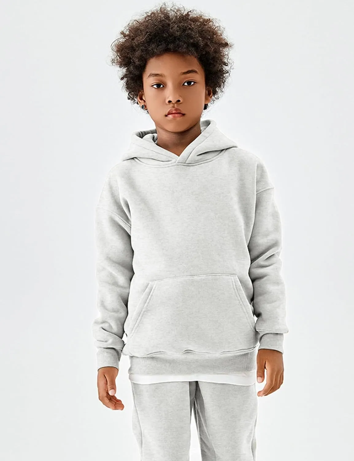 Flygo Girls Boys Fleece 2 Piece Outfits Pants Set Hoodies Sweatshirt and Jogger Sweatpants