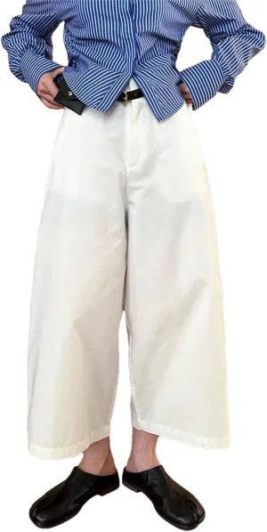 Fnfmrfmr Loose Casual Wide Leg Pants for Women Belt High Waist Solid Pockets Buttons Trousers