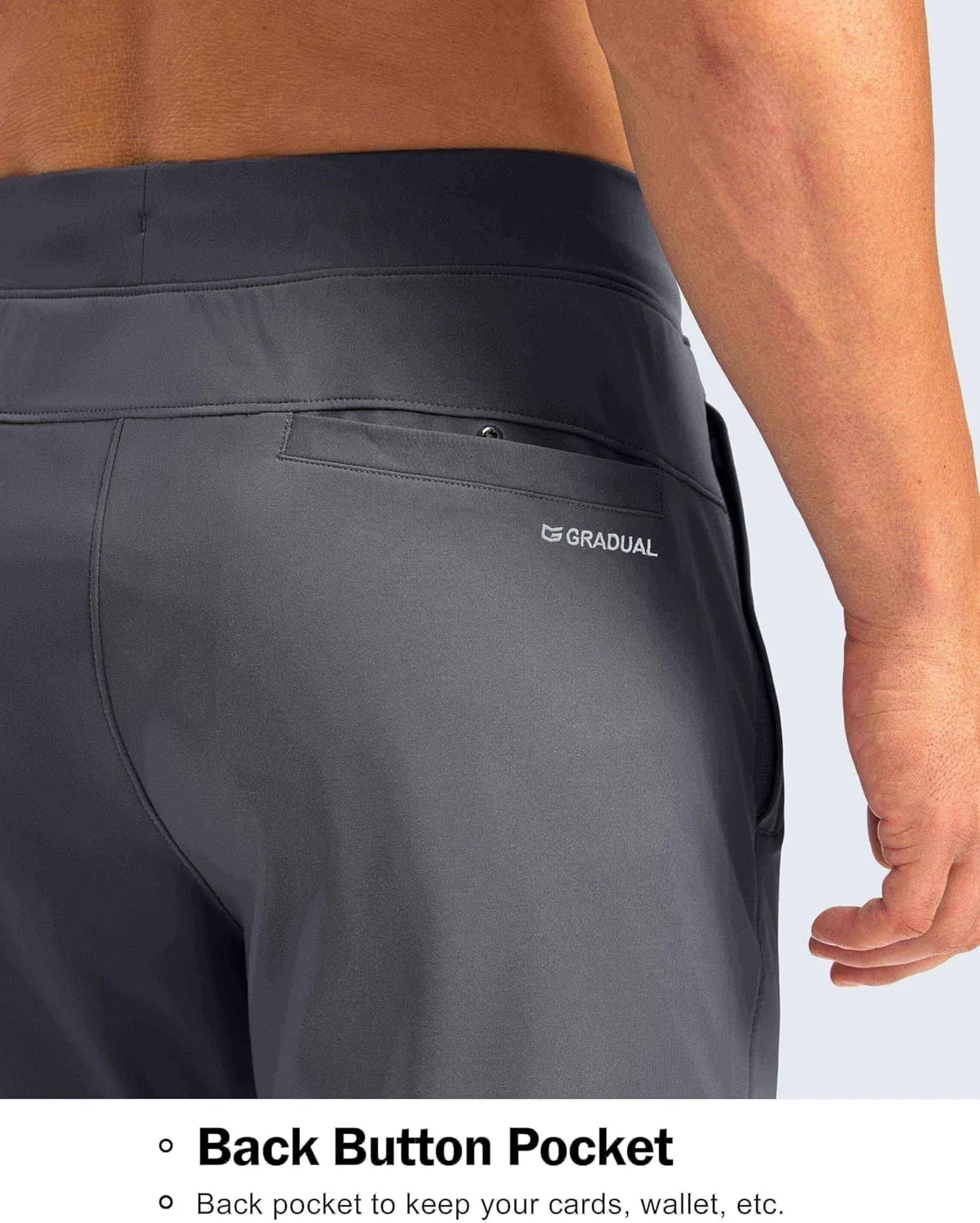 G Gradual 30"/32"/34" Inseam Tall Mens Sweatpants with Zipper Pockets Stretch Golf Workout Pants for Men Casual Athletic