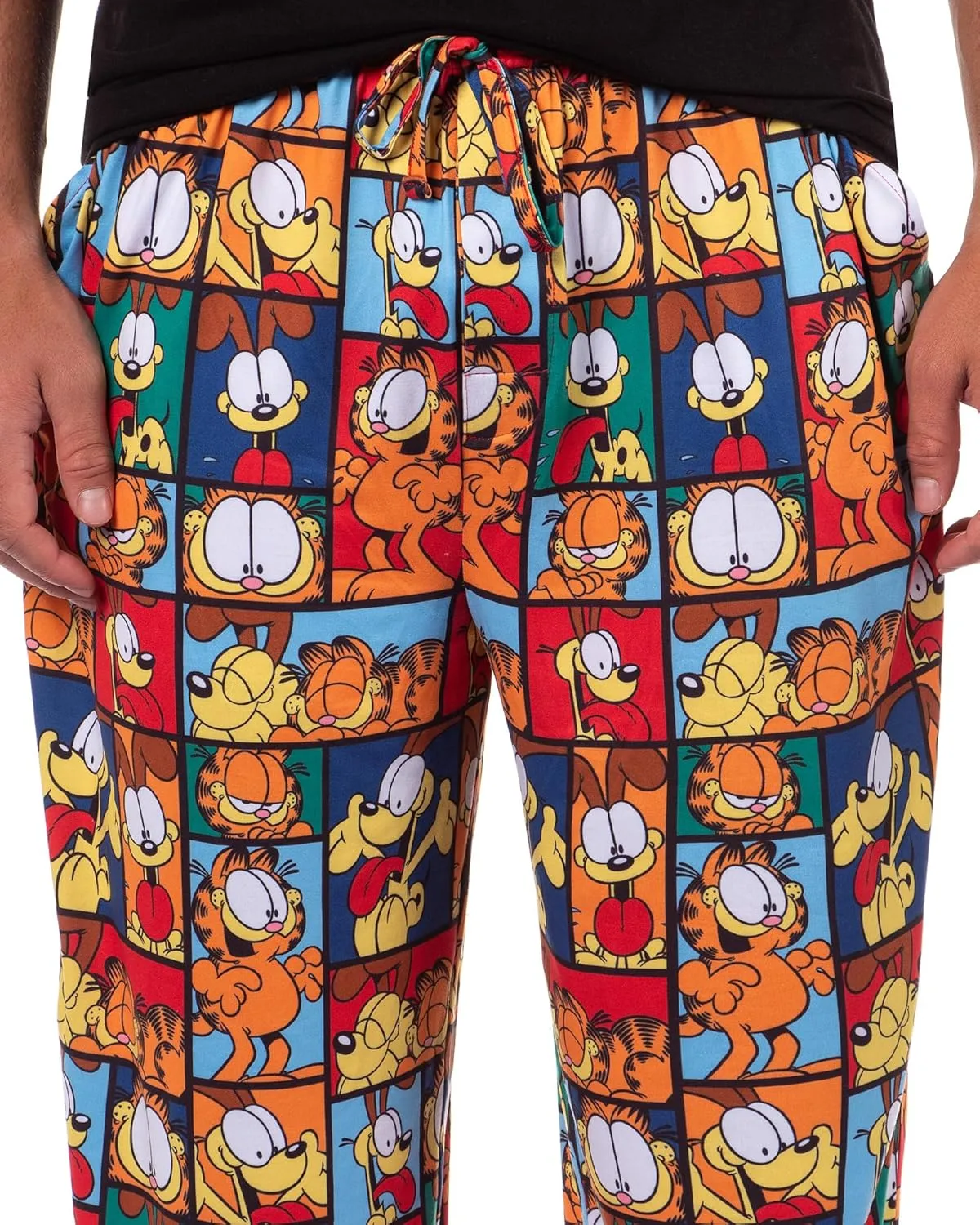 Garfield Comic Men's Odie Paneled Print Sleep Pajama Pants For Adults