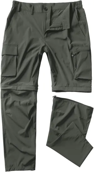 Gash Hao Mens Hiking Convertible Pants Outdoor Waterproof Quick Dry Zip Off Lightweight Fishing Pants
