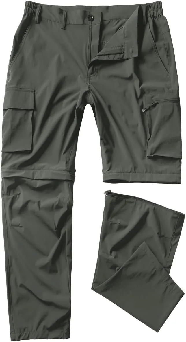 Gash Hao Mens Hiking Convertible Pants Outdoor Waterproof Quick Dry Zip Off Lightweight Fishing Pants