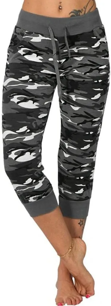 generic Women's Capri Yoga Pants High Waist Leggings for Women 2024 Workout Sweatpants Running Joggers Drawstring Lounge
