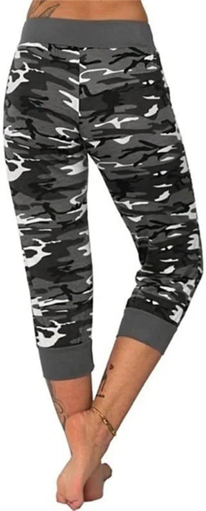 generic Women's Capri Yoga Pants High Waist Leggings for Women 2024 Workout Sweatpants Running Joggers Drawstring Lounge
