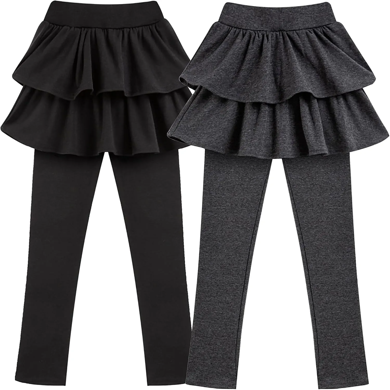 Girls School Uniform Pants Leggings with Skirts Stretch Warm Jegging 4-12 Years