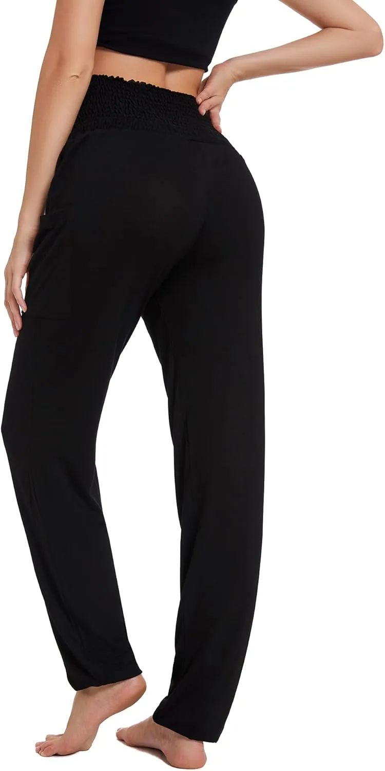 Harem Pants for Women with Pockets, High Waisted Comfy Stretch Loose Sweatpants for Workout, Running, Yoga