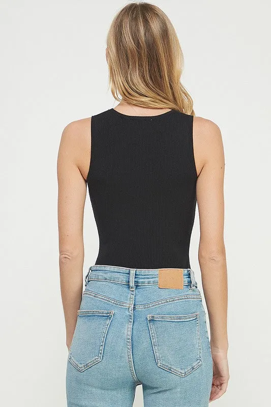 High neck fine gauge bodysuit