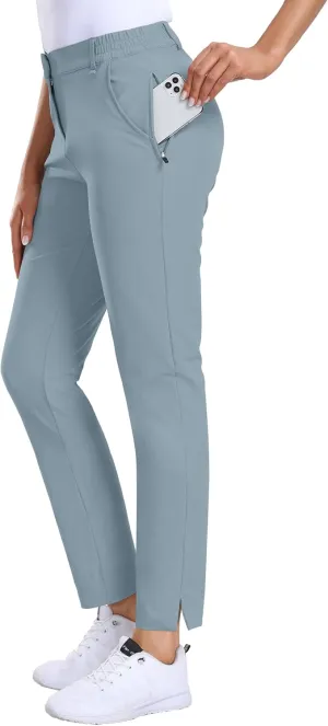 Hiverlay Womens Golf Pants Stretch Work Ankle Pants with Pockets Quick Dry Straight Business Casual Hiking Pants
