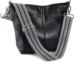 Hobo BagsLeather Crossbody Bag Guitar Strap Shoulder Purses with Zipper Handbags for Women Well made